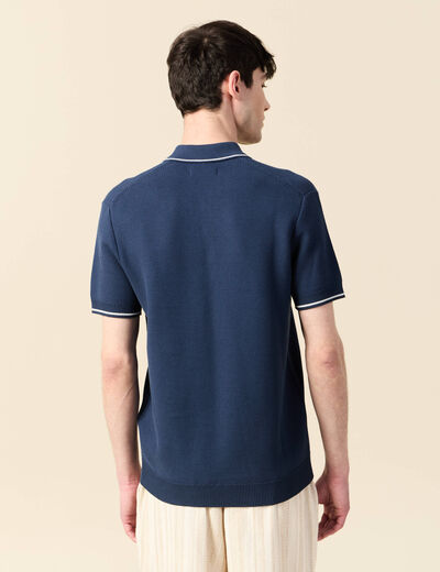 Polo manches courtes bleu foncé homme