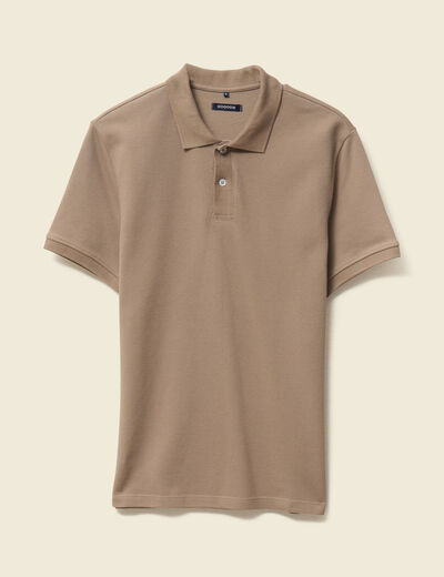 Polo manches courtes taupe homme