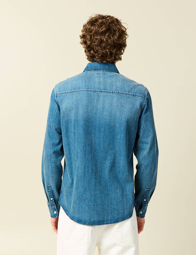 Chemise en jeans manches longues denim stone homme