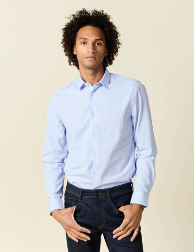 Chemise manches longues bleu ciel homme