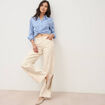 Jeans wide leg taille standard blanc femme