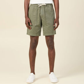 Bermuda droit à coulisse vert kaki homme