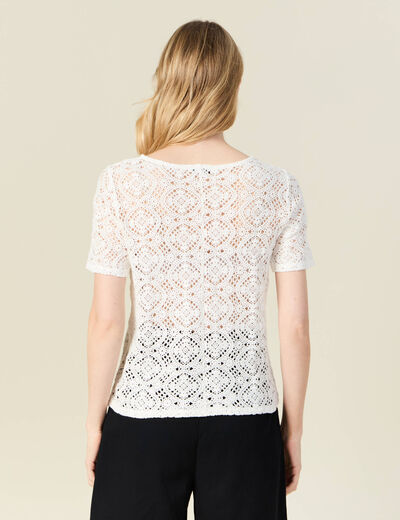 T-shirt manches courtes ecru femme
