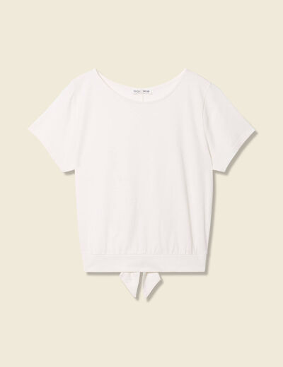 T-shirt manches courtes creme femme
