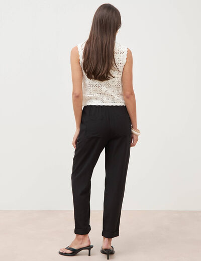 Pantalon taille standard noir femme