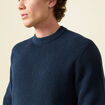 Pull fin manches longues col rond bleu marine homme