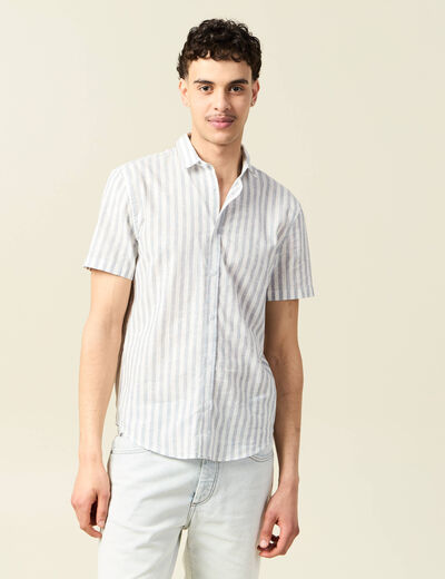 Chemise manches courtes ecru homme