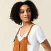 Salopette fluide boutonnée camel femme