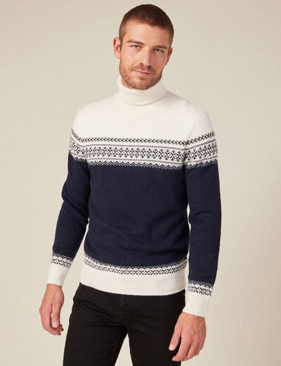 Pull manches longues vert kaki homme