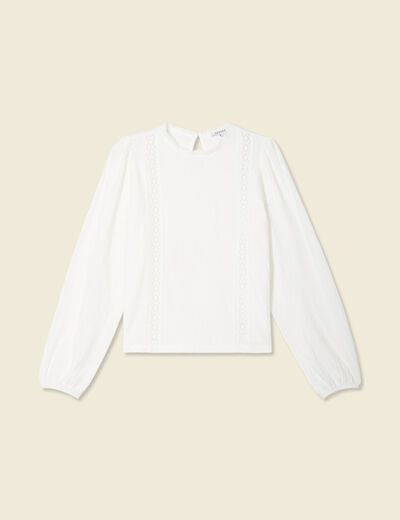T-shirt manches longues ecru femme