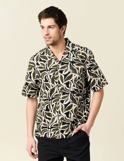 Chemise manches courtes noir homme
