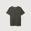 T-shirt droit col rond manches courtes vert fonc&eacute; homme