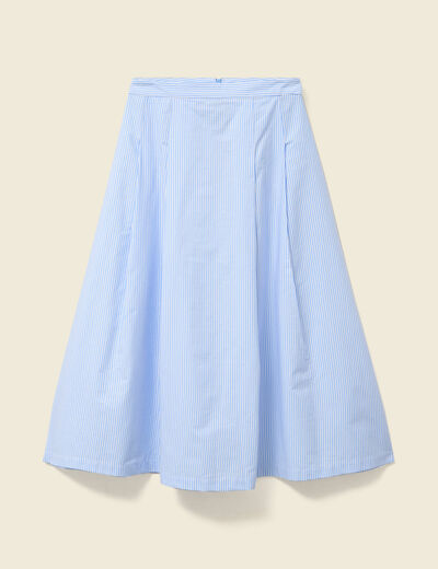 Jupe en coton taille standard bleu femme