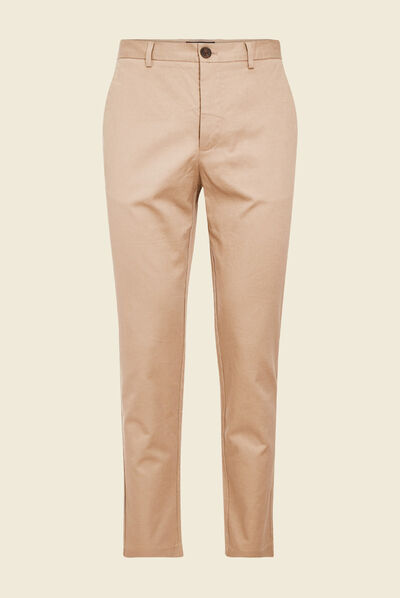 Pantalon chino cropped beige homme
