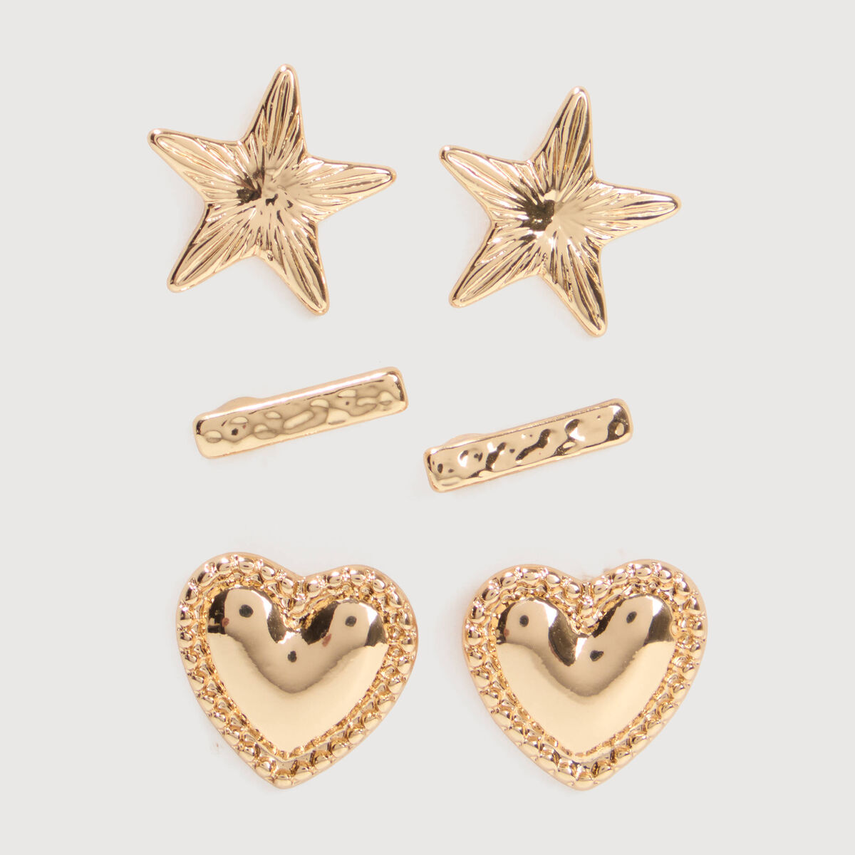 Lot de 3 boucles d'oreilles couleur or femme
