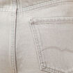 Bermuda large taille haute en coton denim gris clair femme