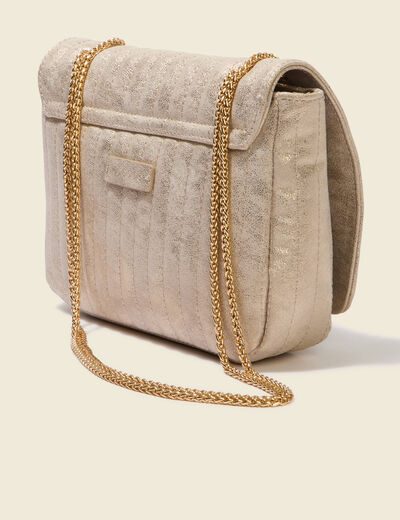 Sac bandouli&egrave;re avec doublure couleur or femme