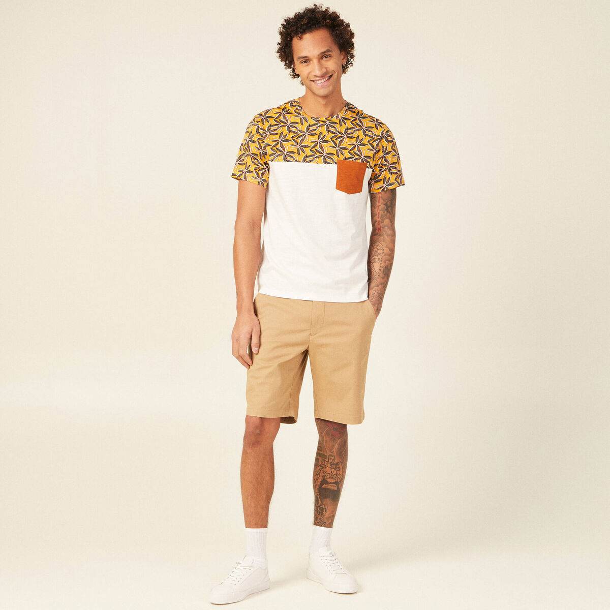 T-shirt manches courtes jaune homme