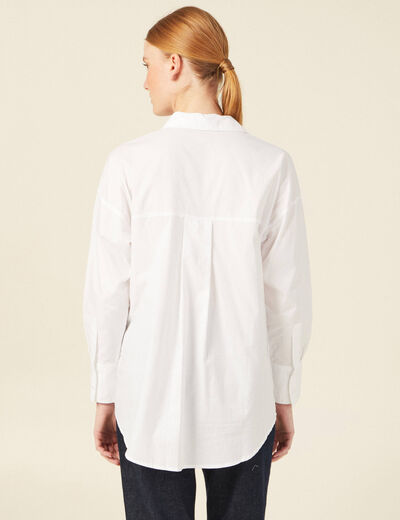 Chemise manches longues blanc femme