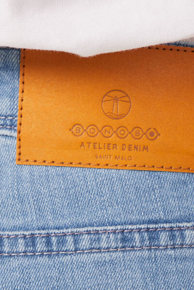 Jeans girlfriend taille haute denim stone femme