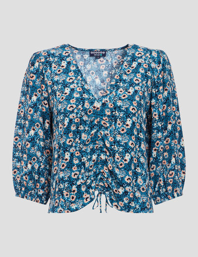 Blouse éco-responsable bleu canard femme