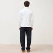 Polo droit manches longues blanc homme