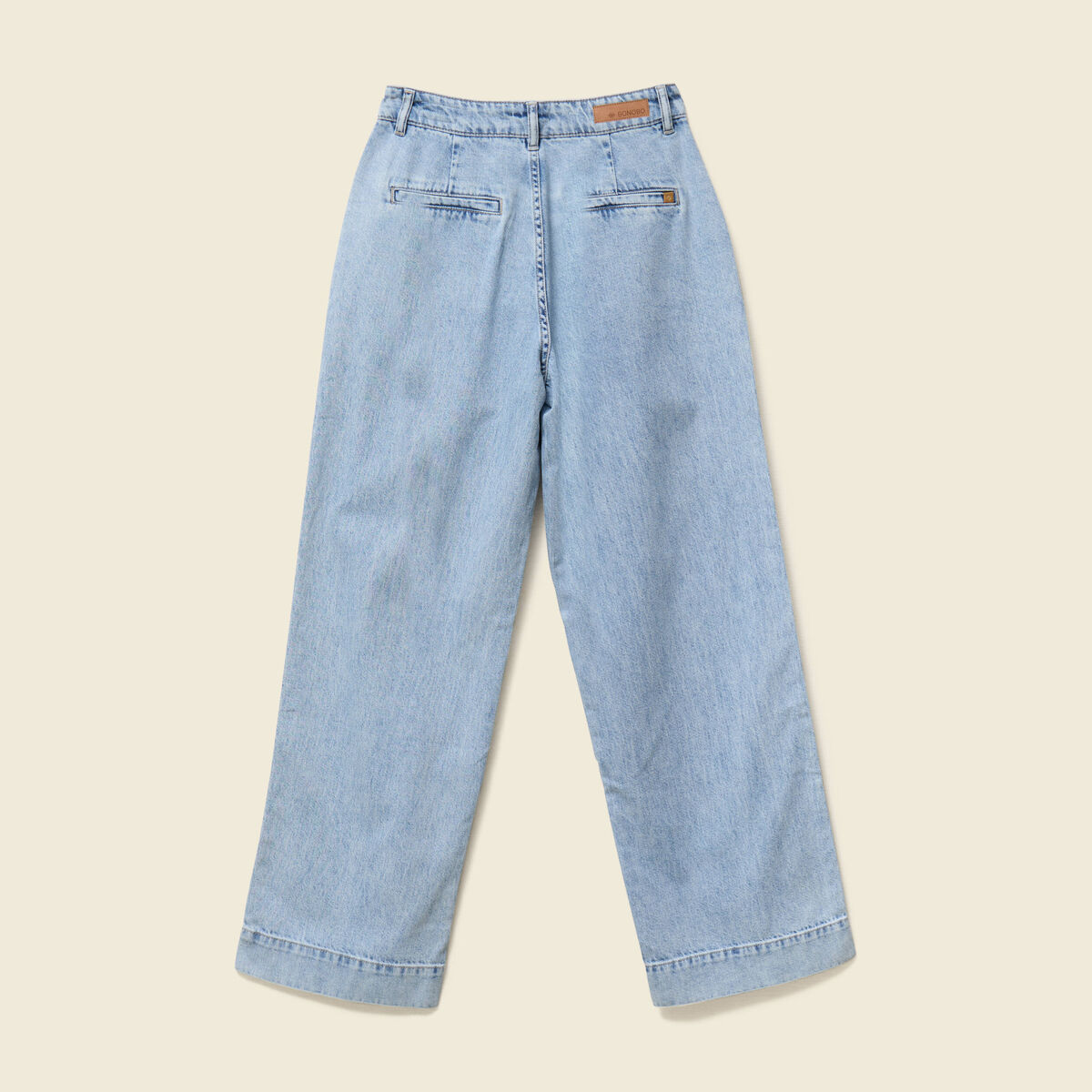 Jeans large denim bleach femme