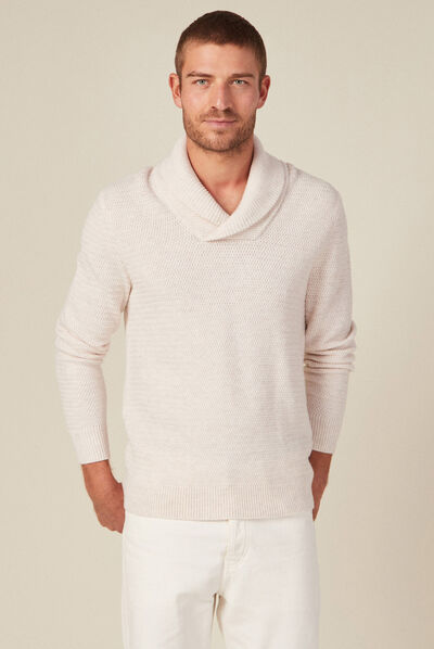 Pull éco-responsable ecru homme