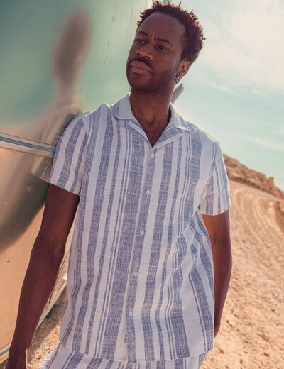 Chemise manches courtes ecru homme