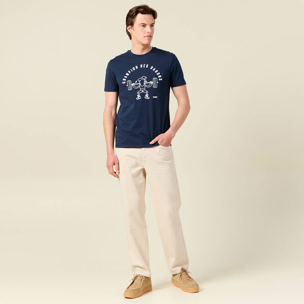 T-shirt manches courtes bleu marine homme