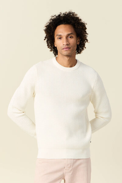 Pull éco-responsable ecru homme