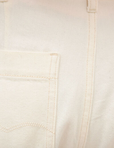 Jeans loose cropped taille standard ecru femme