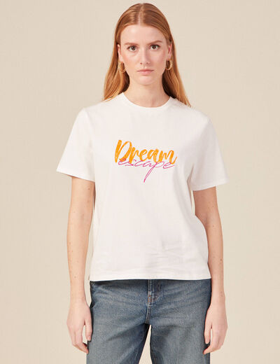 T-shirt éco-responsable ecru femme