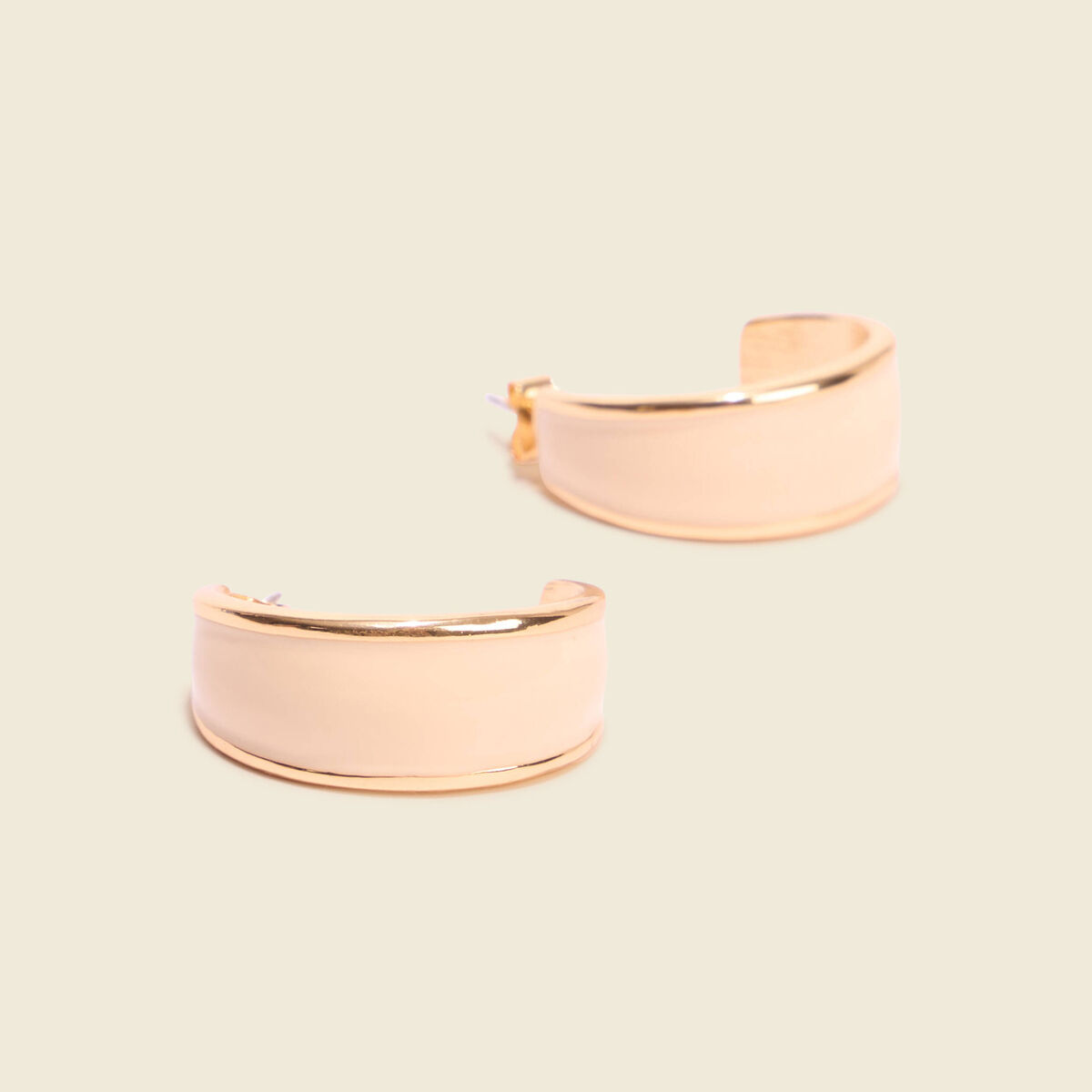 Boucles d'oreilles créoles ecru femme