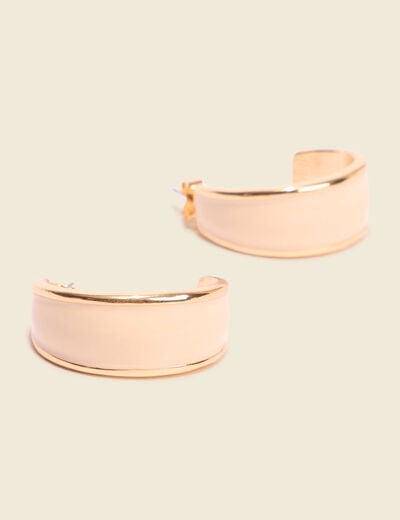 Boucles d'oreilles créoles ecru femme