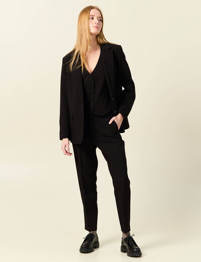 Veston sans manches ajusté noir femme