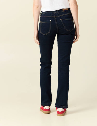 Jeans regular 5 poches denim brut rinse femme
