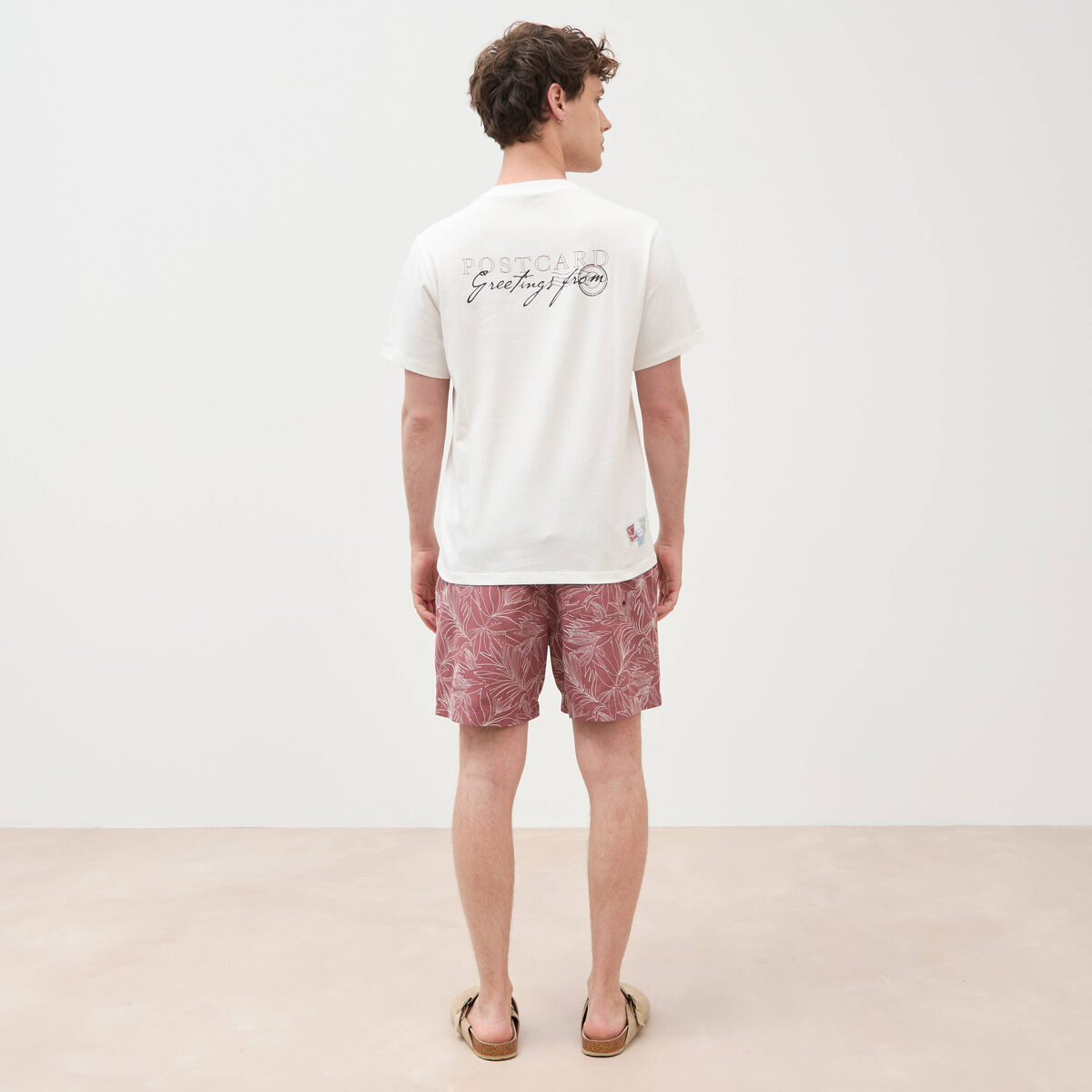 T-shirt en coton ecru homme