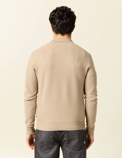 Polo manches longues gris homme