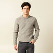 Pull manches longues gris homme