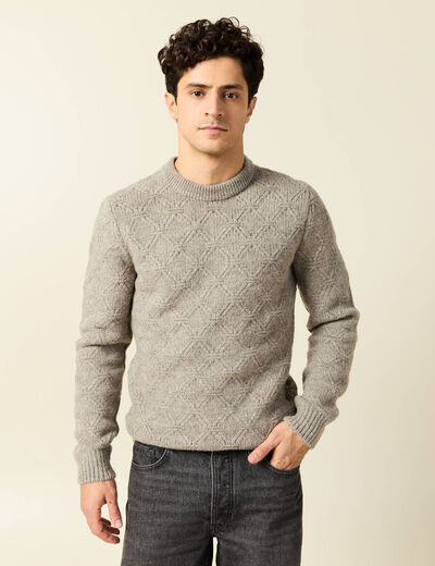 Pull manches longues gris homme