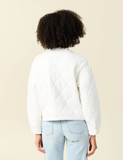 Gilet matelassé ecru femme