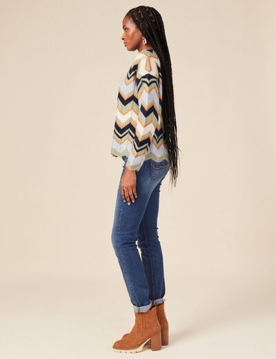 Pull manches longues vert olive femme