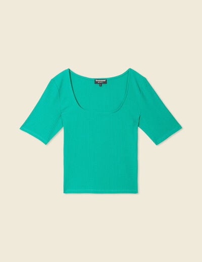 T-shirt éco-responsable vert turquoise femme