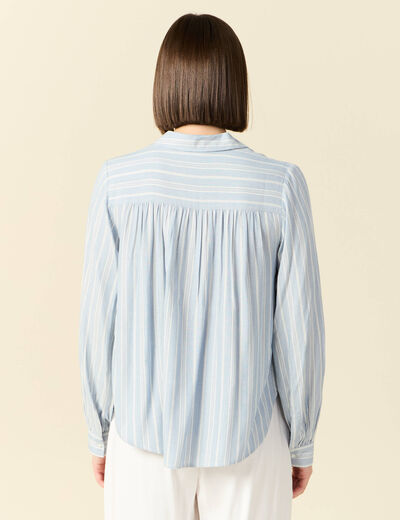 Blouse manches longues bleu femme