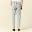 Jeans girlfriend 5 poches denim snow bleu femme