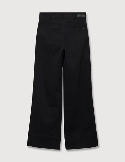Jeans wide large taille haute denim noir femme