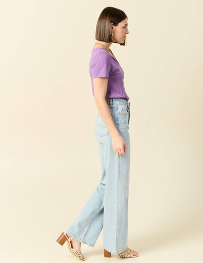 T-shirt manches courtes violet femme