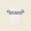 T-shirt coupe droite en coton col rond bleu ciel homme