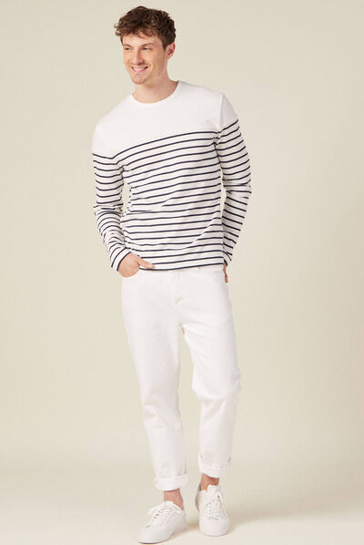T-shirt manches longues ecru homme